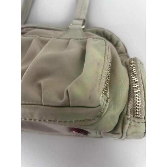 MZ Wallace Bedford Nylon Leather Beige Tan Jane Shoulder Bag - Picture 6 of 16